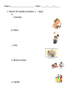 Preview of Family/ Responsibility Quiz