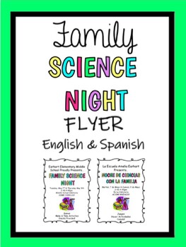 Preview of Family Science Night Editable Flyer (English & Spanish)