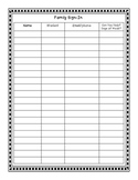 Family Sign-In Sheet