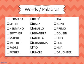 Family: Spanish English Word Scramble by Teach Like Miss G | TpT