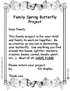 Preview of Family Spring Butterfly Project