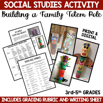Preview of Native American Craft:  Family Totem Pole Project