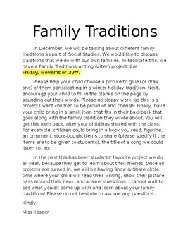 my family tradition essay