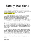 Family Traditions Project