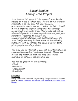 family tree assignment pdf