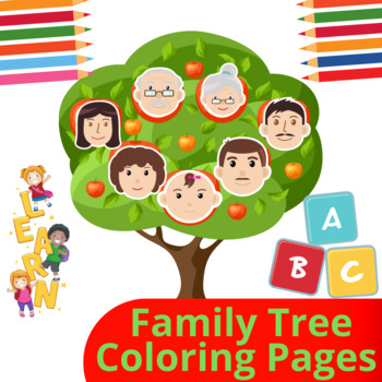 family tree coloring pages for kids