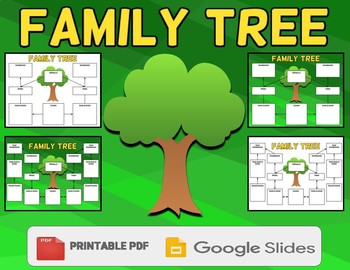 Preview of Family Tree Graphic Organizer Template (Editable in Google Slides)