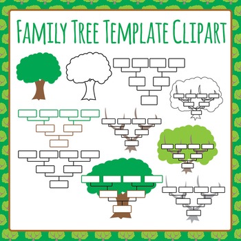 Preview of Family Tree Templates Personal History Layout Clip Art / Clipart Set