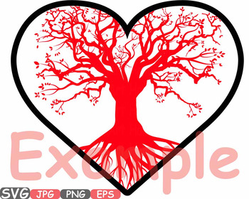 Love Tree SVG, Valentines Day SVG, Wedding Tree Gift, Love SVG