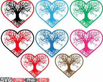 Download Family Tree Valentine S Day Love Svg Clip Art Wall Hearts Deep Roots 601s