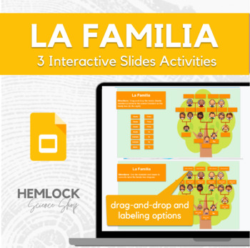 Preview of Family Tree in Spanish /  La Familia - drag-drop, labeling in Slides