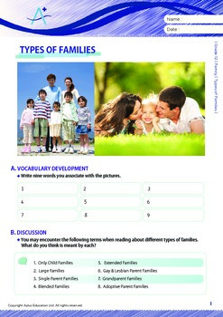 Family - Types of Families - Grade 12 | TPT