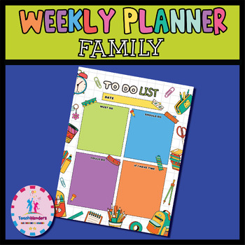 Preview of Family Weekly Planner Schedule  | Hourly Planner,Weekly Printable