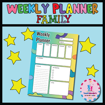 Preview of Family Weekly Planner Schedule  | Hourly Planner,Weekly Printable