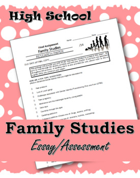 Preview of Family & Youth Research Options Essay - Family Studies / ELA