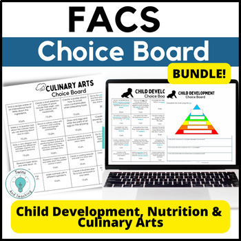 Preview of Family and Consumer Science Activities Choice Boards - Foods, Nutrition, Child