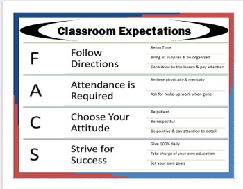 Preview of Family and Consumer Science Classroom Expectations