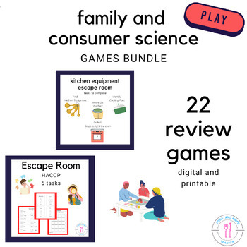 Preview of Family Consumer Science (FCS) Cooking & Sewing Units Review Games Bundle