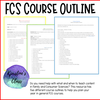Preview of Family and Consumer Sciences Course Outlines | FCS