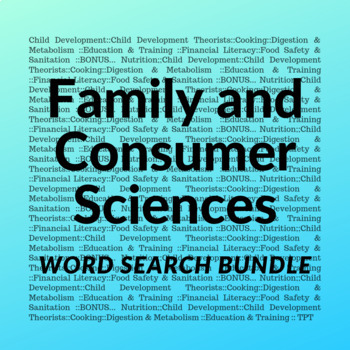 Preview of Family and Consumer Sciences Word Search Bundle