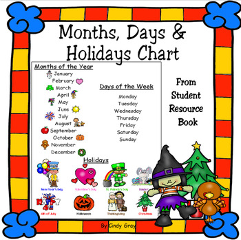 Months Of The Year Chart Book