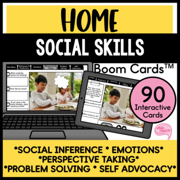 Preview of Family at Home and Friends Social Situations and Scenes Boom Cards™