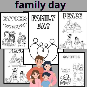 Preview of Family day  Positive Vibes Cards to Color