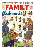 Family flash cards / flashcards ESL, English vocabulary pictures family members