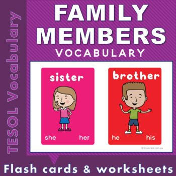 Preview of Family members vocabulary cards