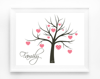 Preview of Family  hearts tree - poster -  lovely Poster design- Ready to print