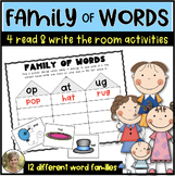 Word Families Read & Write the Room 4 Activities Kindergar