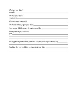 Family questionnaire by Mrs Barrett's Classroom | TPT