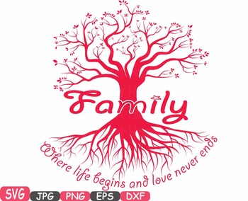 Download Family Tree Word Art Svg Clip Art Love Never Ends Tree Deep Roots Quote 419s