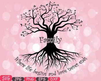 Download Family Tree Word Art Svg Clip Art Love Never Ends Tree Deep Roots Quote 420s