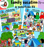 Family vacation in motorhome RV clip art