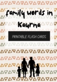 Family words in Kaurna language - PRINTABLE FLASHCARDS