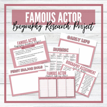 Preview of Famous Actor Biography Research Project for Google Slides™