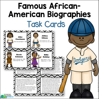 Preview of Famous African-American Biographies {Black History Month Task Cards}