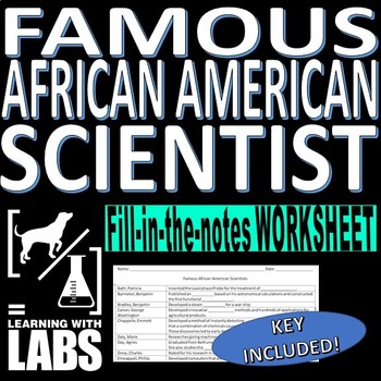 Preview of Famous African American Scientists Fill-in-the-Notes Worksheet