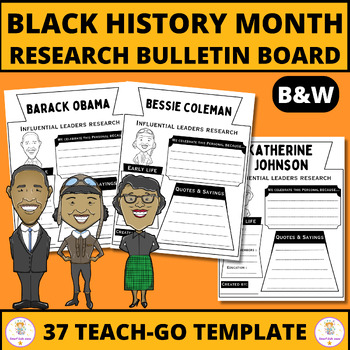 Preview of Famous African Americans Research Template Set | Black History Month Biography