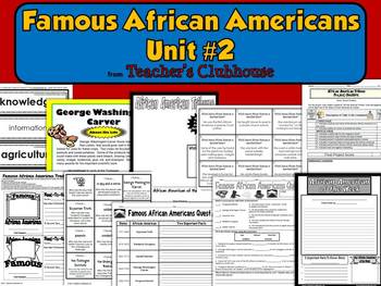 Preview of Famous African Americans Unit #2 from Teacher's Clubhouse