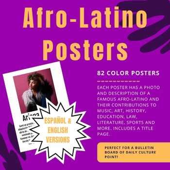Preview of Famous Afro-Latinos Bundle (Spanish & English Versions)