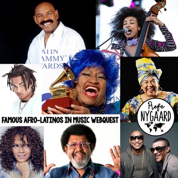Preview of Famous Afrolatinos in Music WebQuest