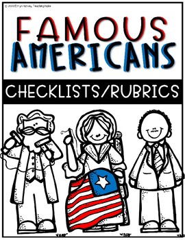 Preview of Famous American Biography Research Checklists/Rubrics