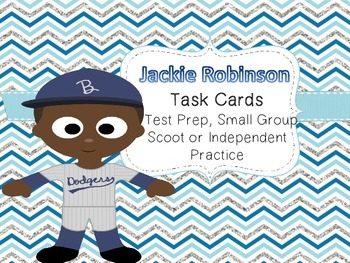 Preview of Famous American Heroes Task Cards- Jackie Robinson