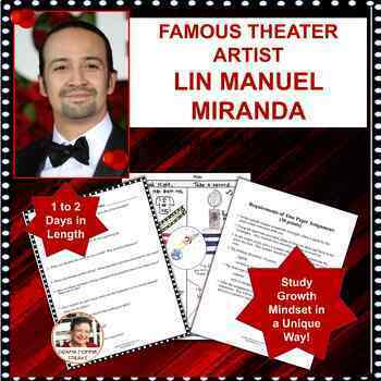 Preview of Influential Person Lin Manuel Miranda Biography |One Pager Assign | Free Poster