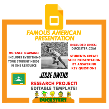 Preview of Famous American Presentation | Jesse Owens | Distance Learning | Duckster