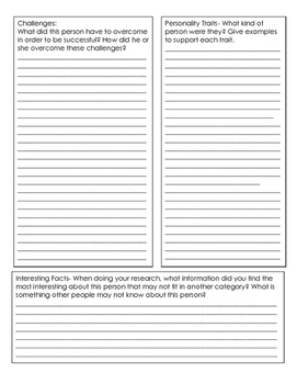 Famous American Research Graphic Organizer by Edusisters | TpT