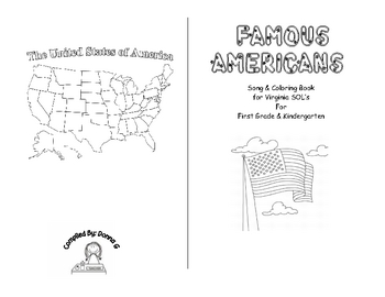 Preview of Famous American Song Book for Virgina SOL's for K and 1