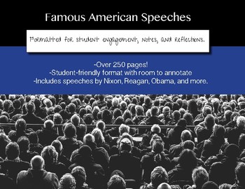 Preview of Famous American Speeches Formatted for Annotation and Note-Taking